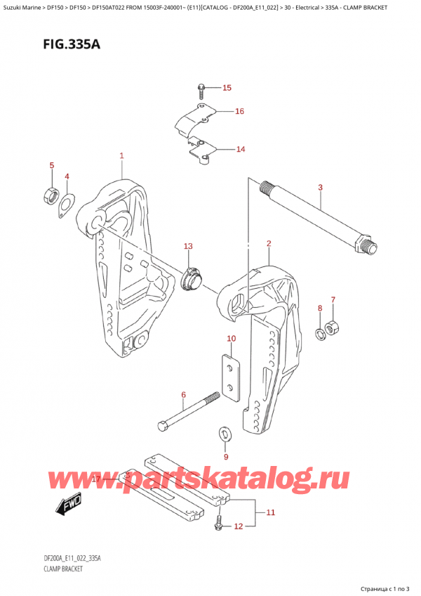  ,   , SUZUKI Suzuki DF150A TL / TX FROM 15003F-240001~ (E11) - 2022,   / Clamp Bracket