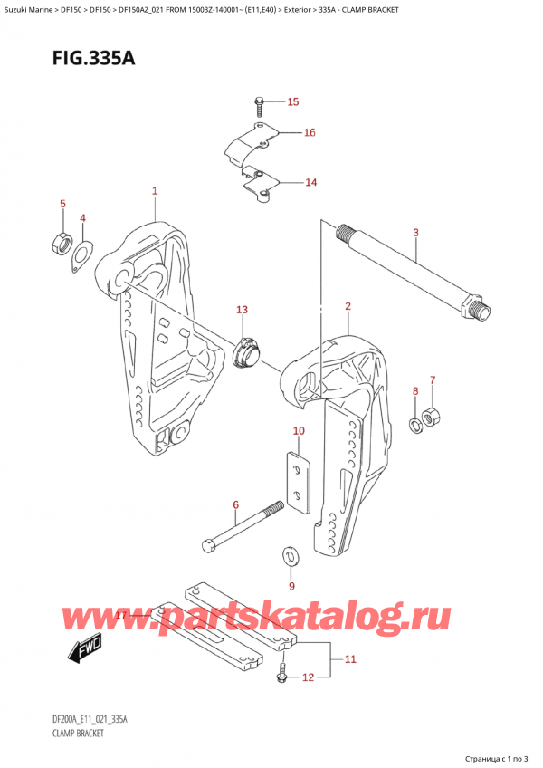  ,  , SUZUKI Suzuki DF150A ZL / ZX FROM 15003Z-140001~  (E01 021), Clamp Bracket