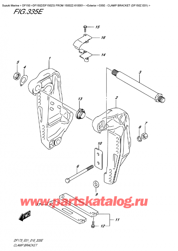  ,   , Suzuki DF150Z L/X FROM 15002Z-610001~ , Clamp Bracket  (Df150Z  E01) /   (Df150Z E01)