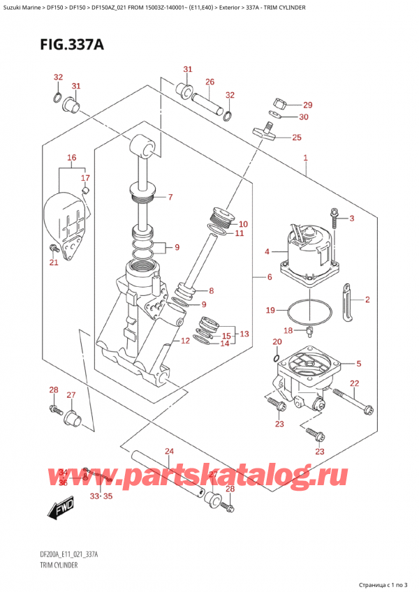  ,   , Suzuki Suzuki DF150A ZL / ZX FROM 15003Z-140001~  (E01 021), Trim Cylinder