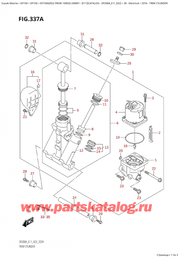  ,   , Suzuki Suzuki DF150A ZL / ZX  FROM  15003Z-240001~ (E11) - 2022  2022 , Trim  Cylinder