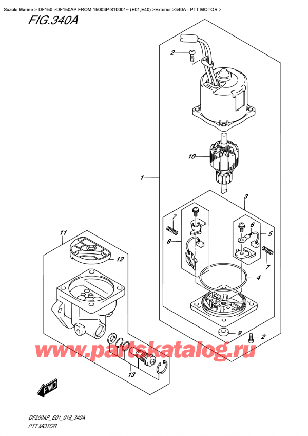 ,    , Suzuki DF150AP L / X FROM 15003P-810001~ (E01), Ptt Motor