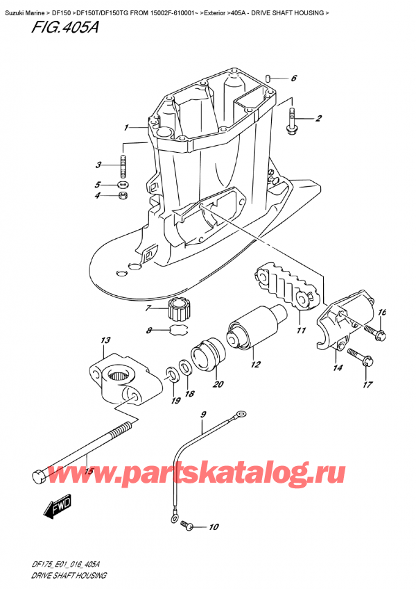  ,  ,  DF150T L/X FROM 15002F-610001~ (E01)  2016 ,    - Drive Shaft Housing