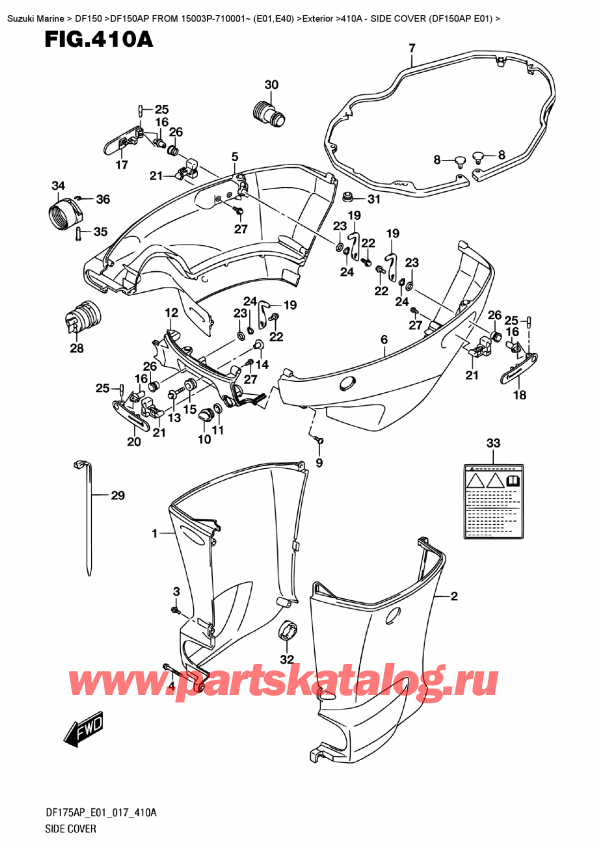  ,   , SUZUKI DF150AP '/X FROM 15003P-710001~ (E01)    2017 ,   (Df150Ap E01)