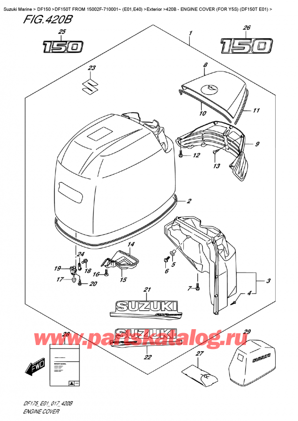  ,   , Suzuki DF150T L/X FROM 15002F-710001~ (E01) ,   () (   ) (Df150T E01)