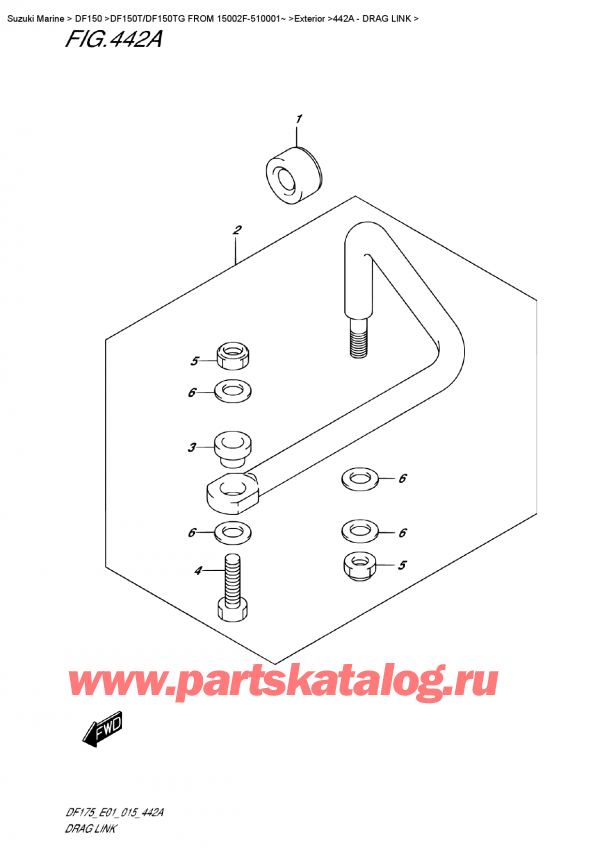 ������ �������������, �� ��������� ���������, SUZUKI DF150T L / X FROM 15002F-510001~ (E01), ������������� ���� - Drag Link