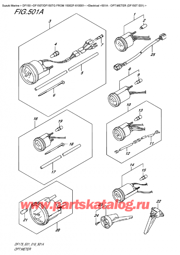  ,    , SUZUKI DF150T L/X FROM 15002F-610001~ (E01)  2016 , :  (Df150T E01) - Opt:meter (Df150T E01)