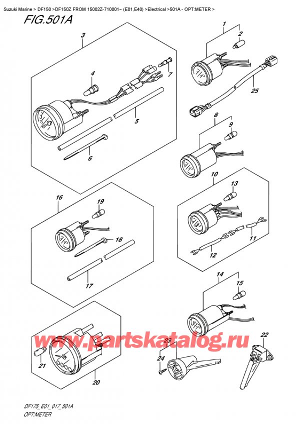 ,   , Suzuki DF150Z L/X  FROM 15002Z-710001~ (E01)   2017 , Opt:meter / : 