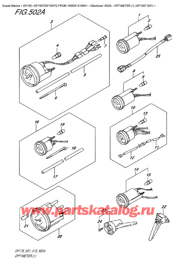  ,   , Suzuki DF150T L / X FROM 15002F-510001~ (E01)  2015 , Opt:meter (1) (Df150T  E01) - :  (1) (Df150T E01)