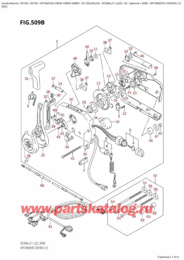   ,   , Suzuki Suzuki DF150A TL / TX FROM 15003F-240001~ (E11) - 2022, Opt:remote  Control (1) (022)