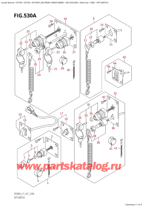 ,  , SUZUKI Suzuki DF150A TL / TX FROM 15003F-040001~  (E01 020), Opt:switch