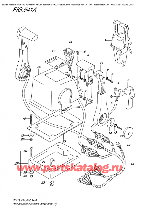  ,    ,  DF150T L/X FROM 15002F-710001~ (E01) , Opt:remote  Control  Assy  Dual  (1) - :     Dual (1)