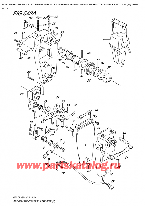  ,   , Suzuki DF150T L / X FROM 15002F-510001~ (E01), Opt:remote  Control  Assy  Dual  (2)  (Df150T  E01)