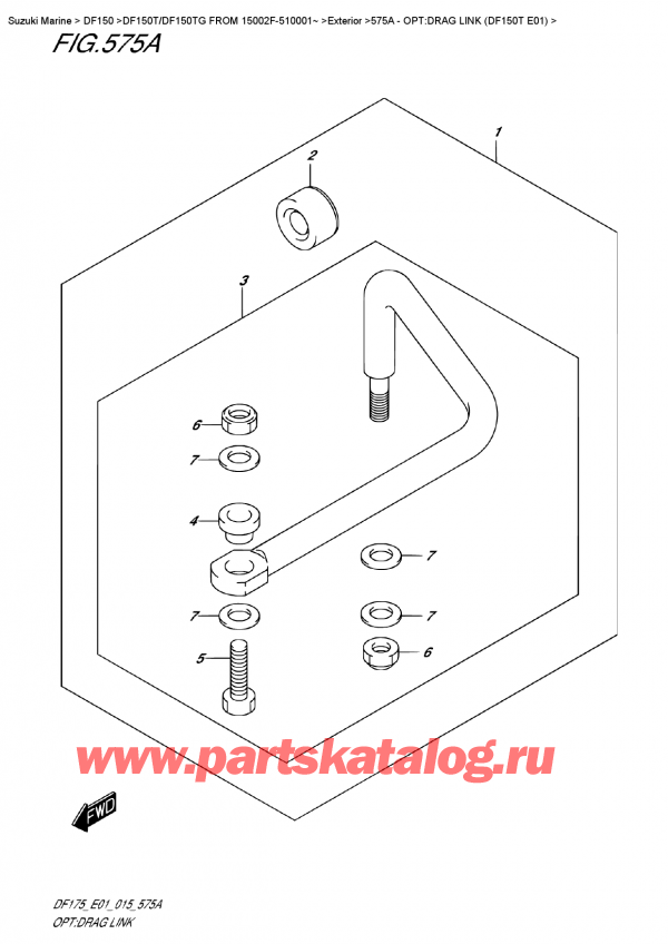 ������ ��������, �� �������� �����, Suzuki DF150T L / X FROM 15002F-510001~ (E01), �����: ������� ���� (Df150T E01) - Opt:drag Link  (Df150T  E01)