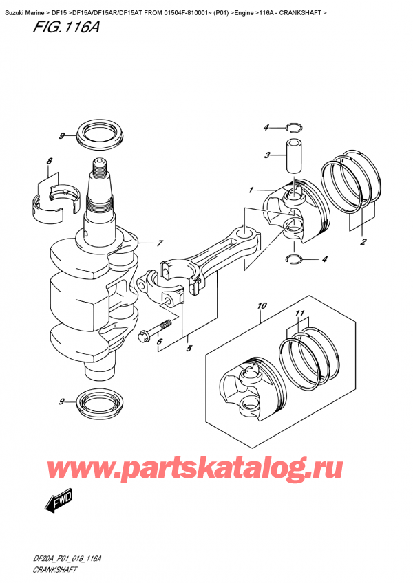  ,   , Suzuki DF15A RS / RL FROM 01504F-810001~ (P01),  - Crankshaft