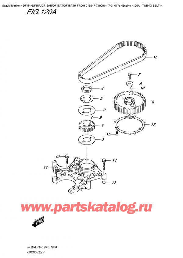 ,   , Suzuki DF15A RS / RL FROM 01504F-710001~ (P01 017) , Timing  Belt -  