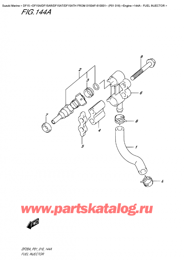  ,   , Suzuki DF15A ES / EL FROM 01504F-610001~ (P01 016) , Fuel  Injector