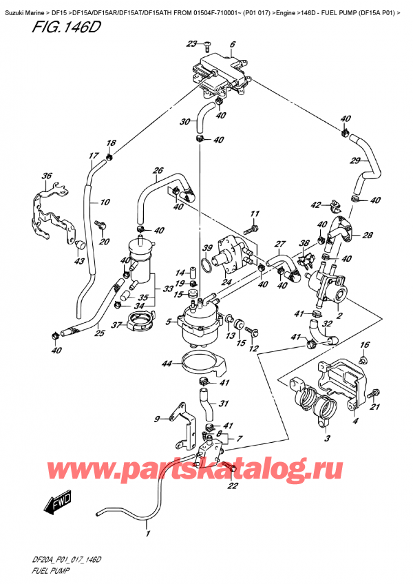  ,    , SUZUKI Suzuki DF15A ES / EL FROM 01504F-710001~ (P01 017) , Fuel  Pump  (Df15A  P01) /   (Df15A P01)