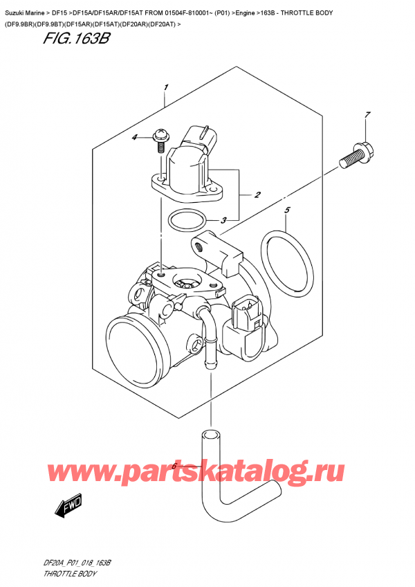 ,   , Suzuki DF15A RS / RL FROM 01504F-810001~ (P01), Throttle  Body  (Df9.9Br)(Df9.9Bt)(Df15Ar)(Df15At)(Df20Ar)(Df20At)