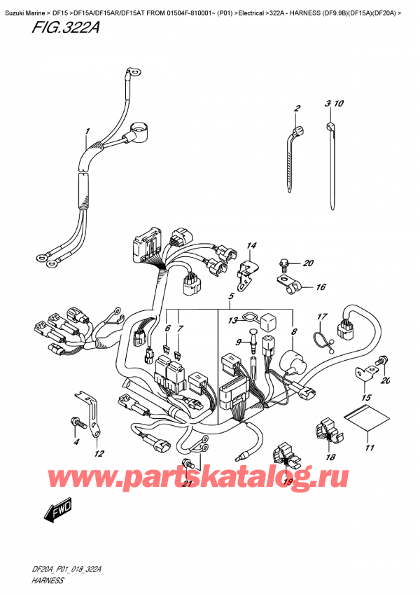  ,   , Suzuki DF15A ES / EL FROM 01504F-810001~ (P01)  2018 , Harness (Df9.9B)(Df15A)(Df20A)