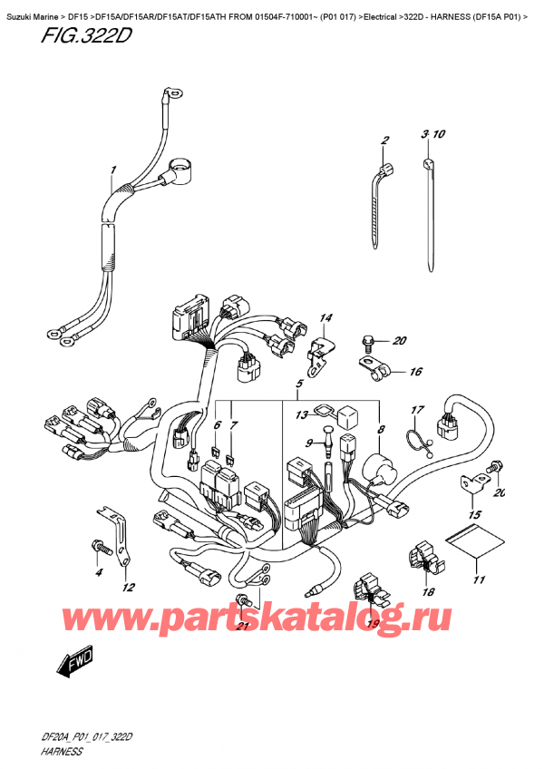  ,   , Suzuki DF15A S/L FROM 01504F-710001~ (P01 017)   2017 ,   (Df15A P01)