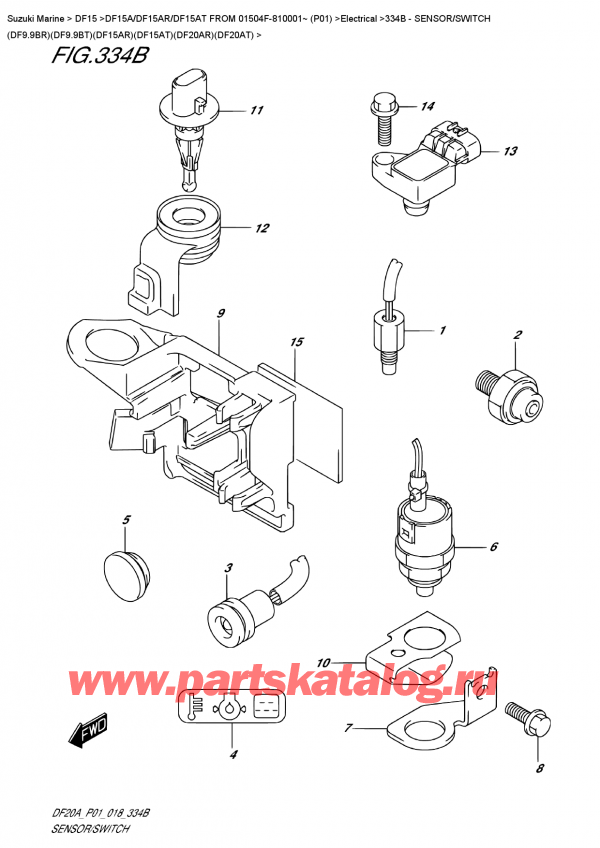 ,  , Suzuki DF15A RS / RL FROM 01504F-810001~ (P01)  2018 , Sensor/switch  (Df9.9Br)(Df9.9Bt)(Df15Ar)(Df15At)(Df20Ar)(Df20At)