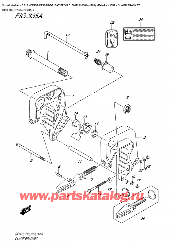 ,  , Suzuki DF15A S / L FROM 01504F-810001~ (P01)  2018 ,   (Df9.9B) (Df15A) (Df20A)