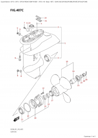 407C  -  Gear  Case  (Df9.9B,Df9.9Br,Df9.9Bt,Df15A,Df15Ar) (407C -    (Df9.9B, Df9.9Br, Df9.9Bt, Df15A, Df15Ar))