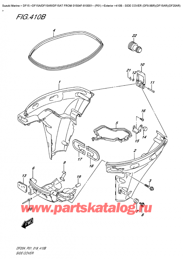  ,  , Suzuki DF15A RS / RL FROM 01504F-810001~ (P01)  2018 , Side  Cover  (Df9.9Br)(Df15Ar)(Df20Ar)