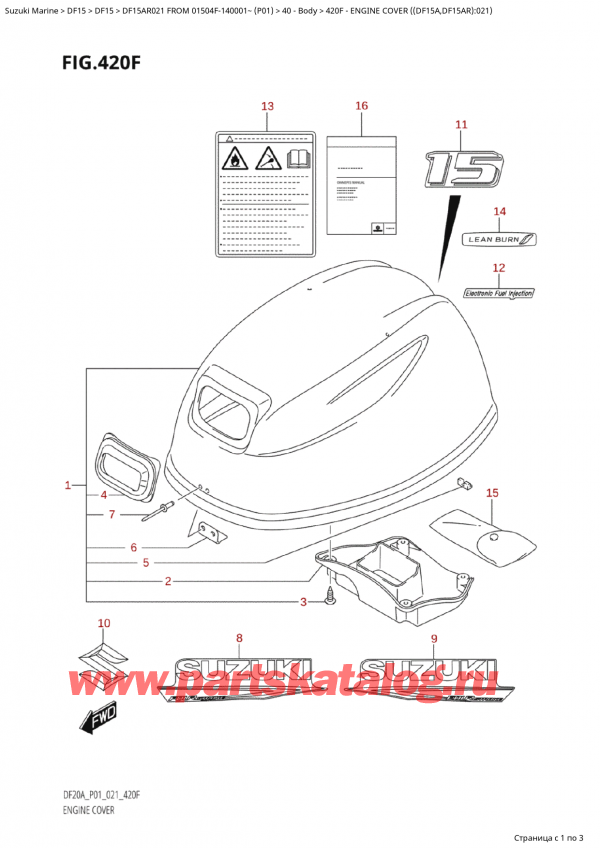, , Suzuki Suzuki DF15A RS / RL FROM 01504F-140001~  (P01 021)  2021 ,   () ( (Df15A, Df15Ar) : 021)