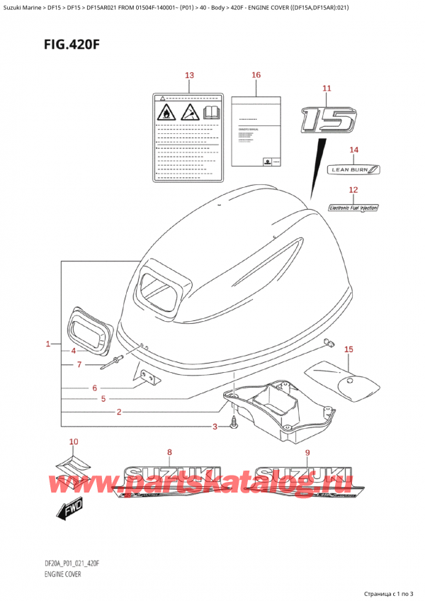  ,   , Suzuki Suzuki DF15A RS / RL FROM 01504F-140001~  (P01 021),   () ( (Df15A, Df15Ar) : 021)