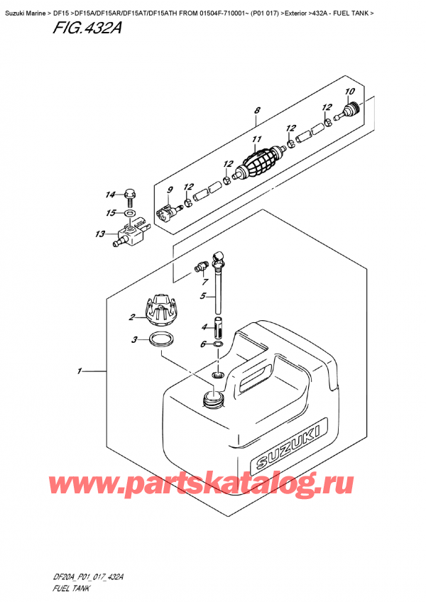   ,   , Suzuki DF15A S/L FROM 01504F-710001~ (P01 017) ,  