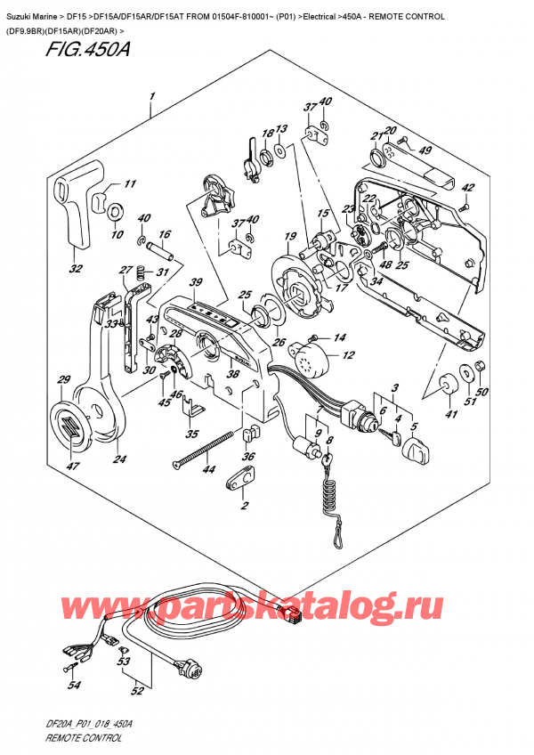   ,   , Suzuki DF15A RS / RL FROM 01504F-810001~ (P01)  2018 , Remote  Control  (Df9.9Br)(Df15Ar)(Df20Ar) -   (Df9.9Br) (Df15Ar) (Df20Ar)