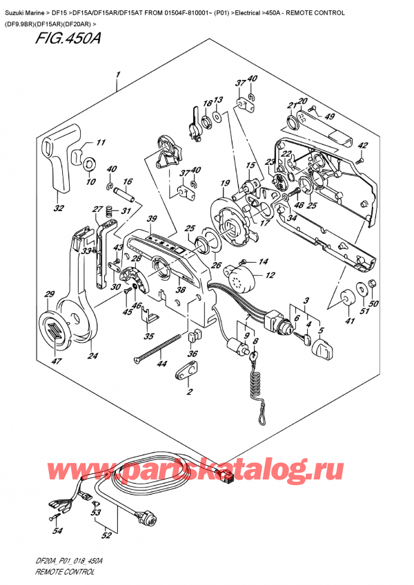  ,    , SUZUKI DF15A RS / RL FROM 01504F-810001~ (P01), Remote  Control  (Df9.9Br)(Df15Ar)(Df20Ar)