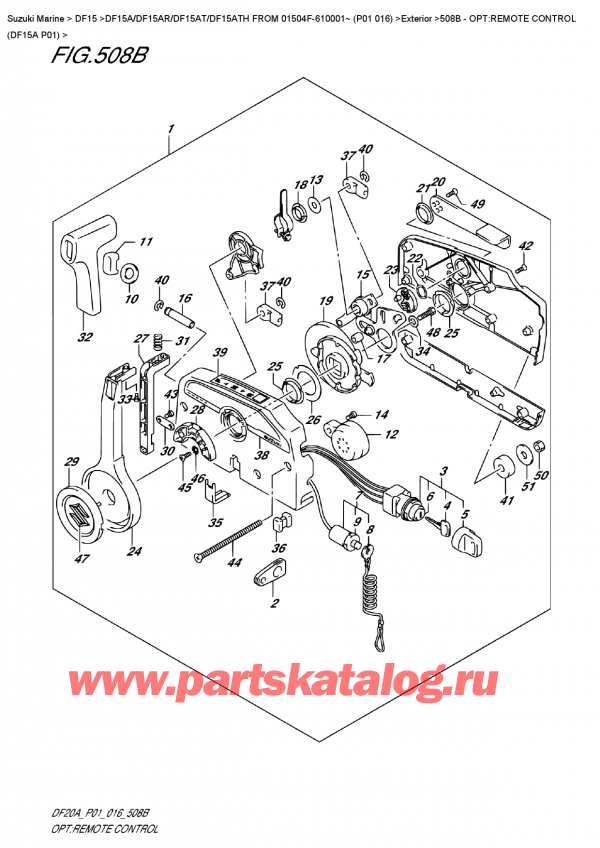  ,   , SUZUKI DF15A S/L FROM 01504F-610001~ (P01 016) , Opt:remote  Control  (Df15A  P01) / :   (Df15A P01)