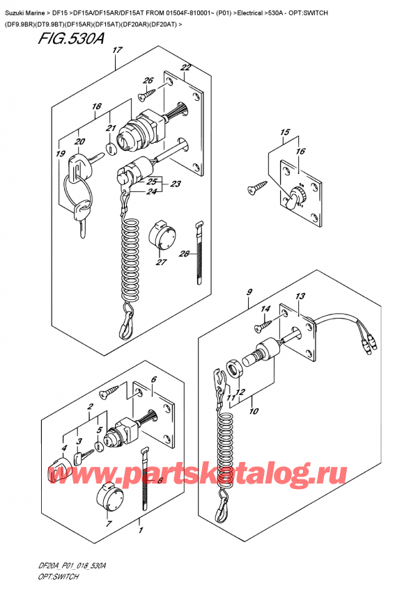   ,   , Suzuki DF15A RS / RL FROM 01504F-810001~ (P01)  2018 , :  (Df9.9Br) (Dt9.9Bt) (Df15Ar) (Df15At) (Df20Ar) (Df20At)