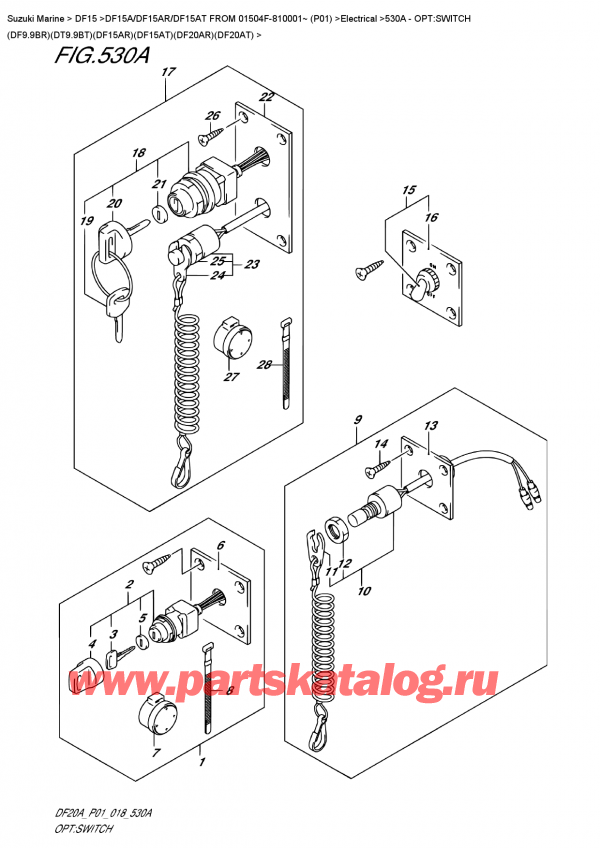   ,   , SUZUKI DF15A RS / RL FROM 01504F-810001~ (P01), Opt:switch  (Df9.9Br)(Dt9.9Bt)(Df15Ar)(Df15At)(Df20Ar)(Df20At)