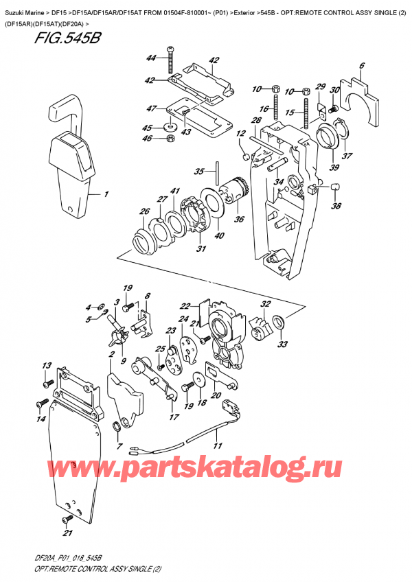 ,    , Suzuki DF15A RS / RL FROM 01504F-810001~ (P01), Opt:remote  Control  Assy  Single  (2)  (Df15Ar)(Df15At)(Df20A) /    ,  (2) (Df15Ar) (Df15At) (Df20A)