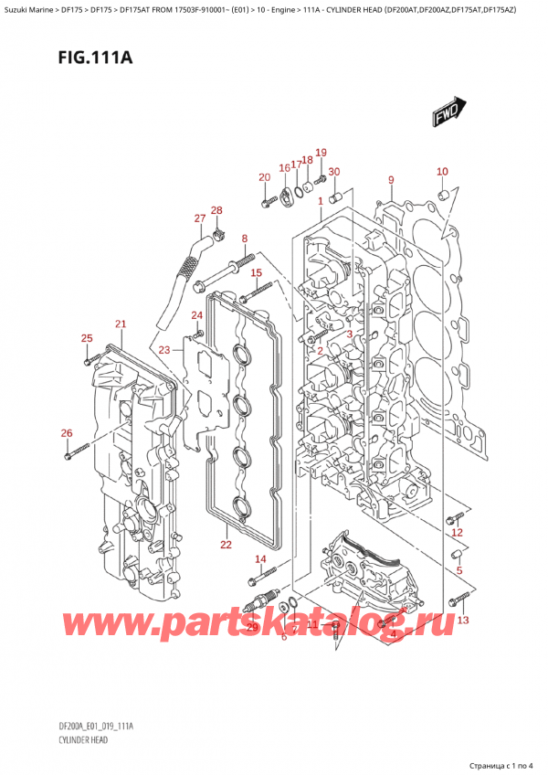  ,  , SUZUKI Suzuki DF175A TL / TX FROM 17503F-910001~  (E01 019), Cylinder  Head  (Df200At,Df200Az,Df175At,Df175Az) /    (Df200At, Df200Az, Df175At, Df175Az)