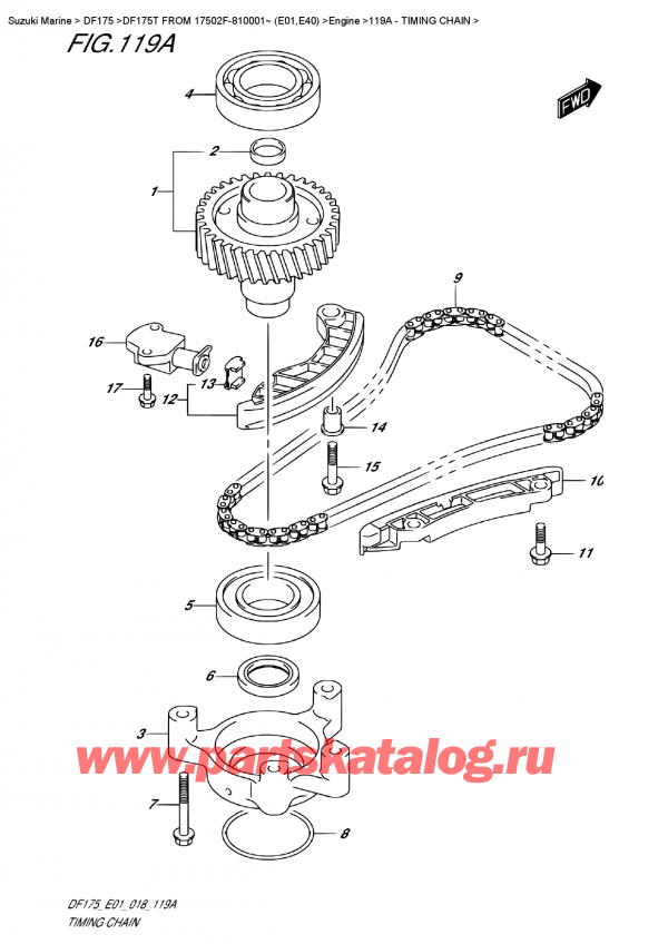   ,    , SUZUKI DF175T L/X FROM 17502F-810001~ (E01), Timing Chain