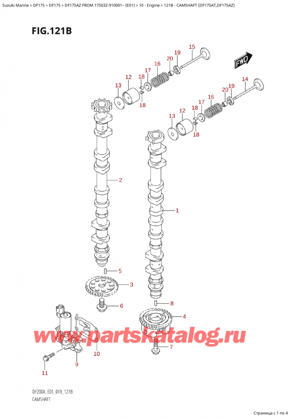  ,    , Suzuki Suzuki DF175A ZL / ZX FROM 17503Z-910001~  (E01 019)  2019 ,   (Df175At, Df175Az)