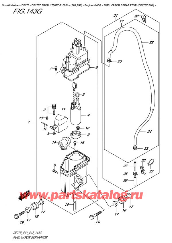  ,  , Suzuki DF175 ZL / ZX FROM 17502Z-710001~ (E01)  2017 , Fuel  Vapor Separator  (Df175Z  E01)