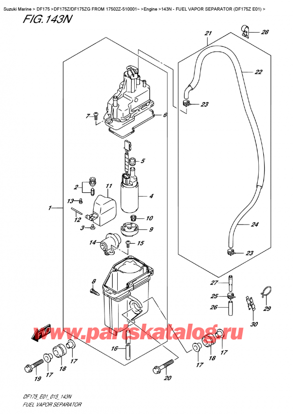  ,    , Suzuki DF175Z L / X FROM 17502Z-510001~ (E01), Fuel  Vapor Separator  (Df175Z  E01) /    (Df175Z E01)