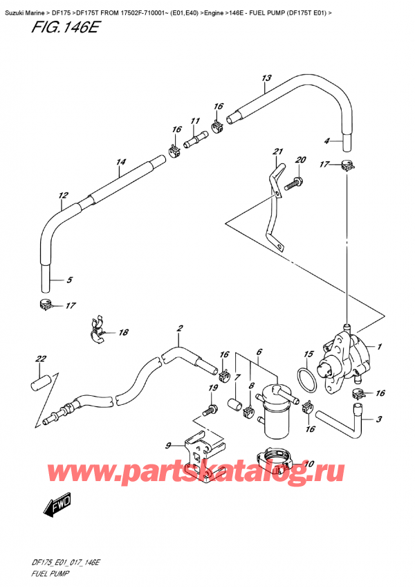  ,    , Suzuki DF175T L/X FROM 17502F-710001~ (E01) ,   (Df175T E01) / Fuel  Pump (Df175T  E01)