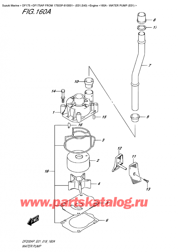   ,  ,  DF175AP FROM 17503P-810001~ (E01)  , Water Pump (E01)