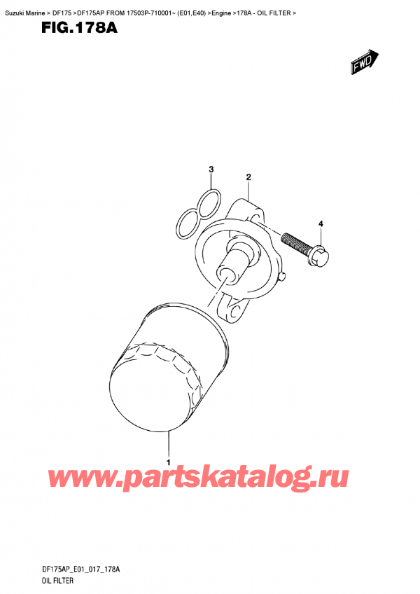   ,  ,  DF175AP L/X  FROM 17503P-710001~ (E01)    2017 ,   - Oil  Filter