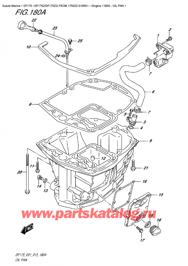  ,    , Suzuki DF175Z L / X FROM 17502Z-510001~ (E01), Oil  Pan -  