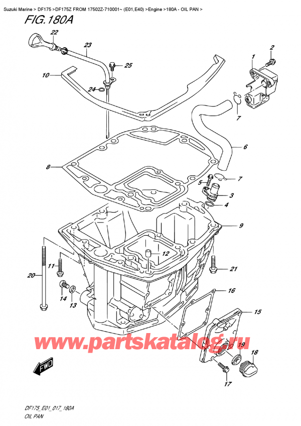  ,   , SUZUKI DF175 ZL / ZX FROM 17502Z-710001~ (E01), Oil  Pan