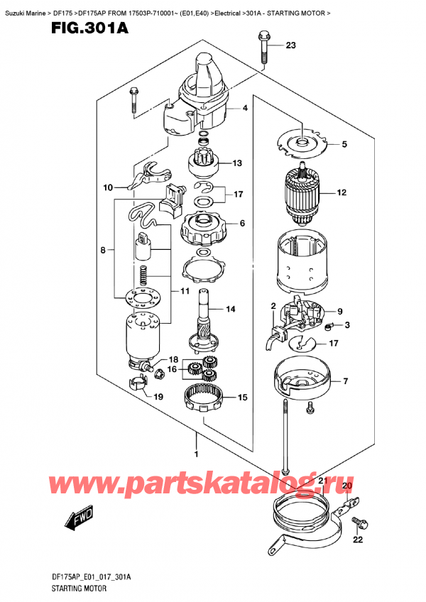  ,   , Suzuki DF175AP L/X  FROM 17503P-710001~ (E01)    2017 ,  