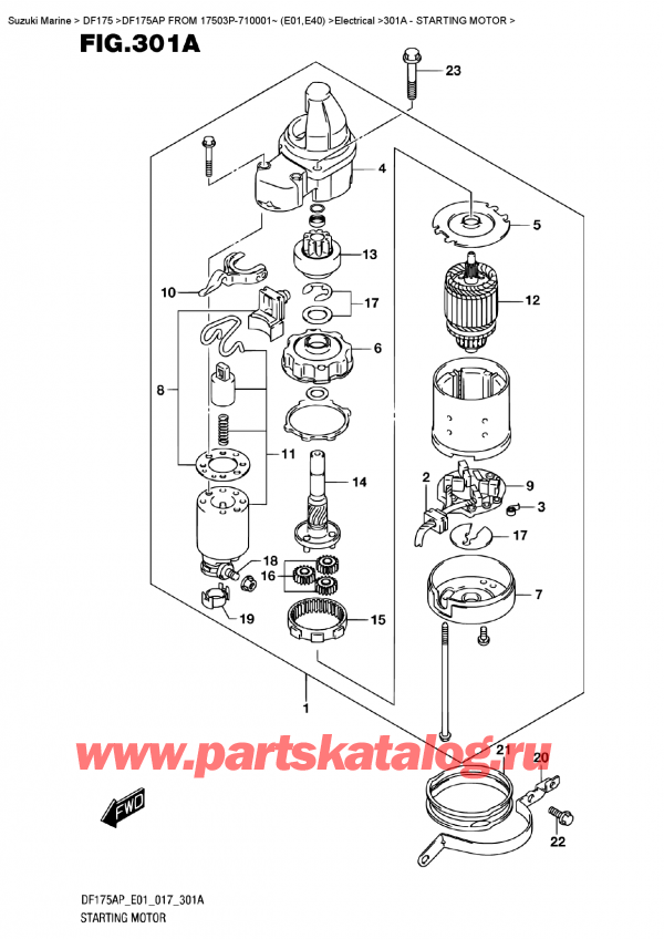  ,   , SUZUKI DF175AP L/X  FROM 17503P-710001~ (E01)    2017 ,  